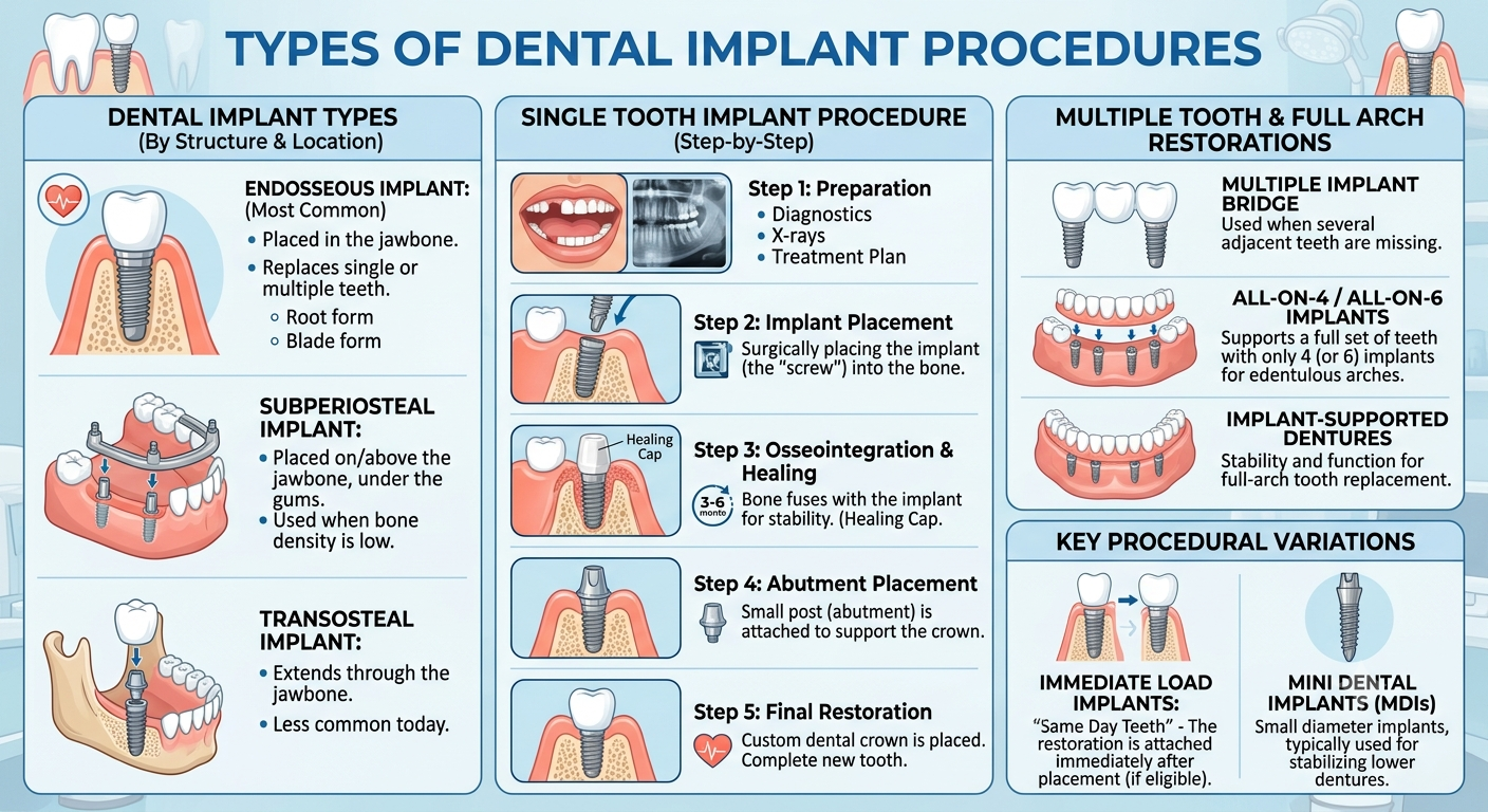 types of dental implant procedures
