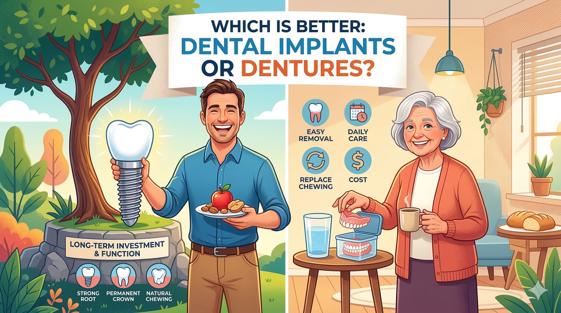 Which is Better Dental Implants or Dentures? Key Differences